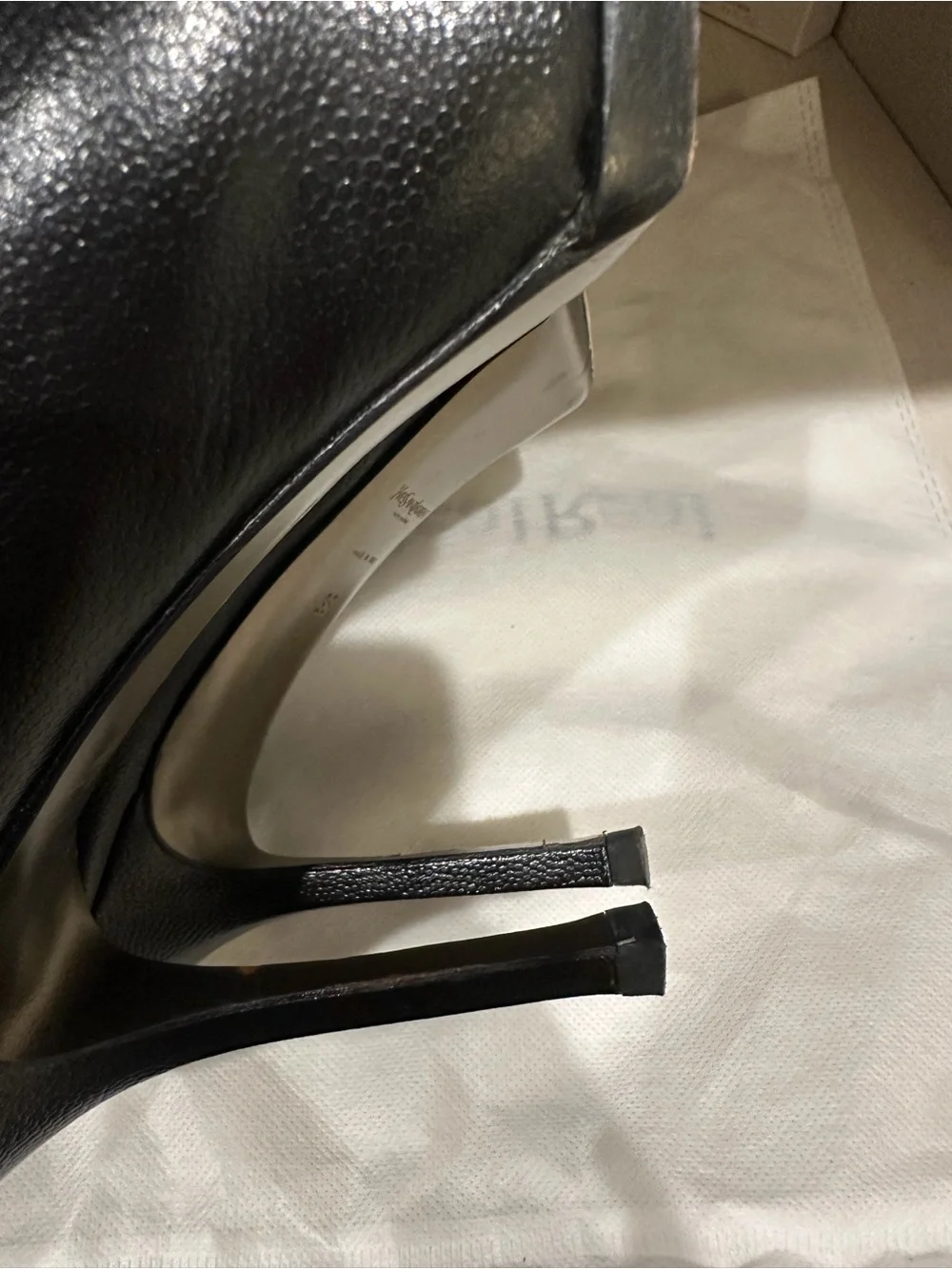 Yves Saint Laurent Black Tribute Two Leather Platform Pumps - Picture 6 of 8